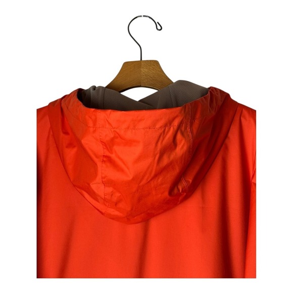 REI Jacket Men XL Orange Red Hooded Groundbreaker Rain Windbreaker Outdoor - Picture 4 of 12